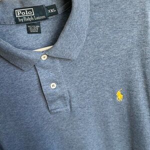 Polo Ralph Lauren Heather Blue Polo Shirt Yellow Pony XXL Preppy Classic